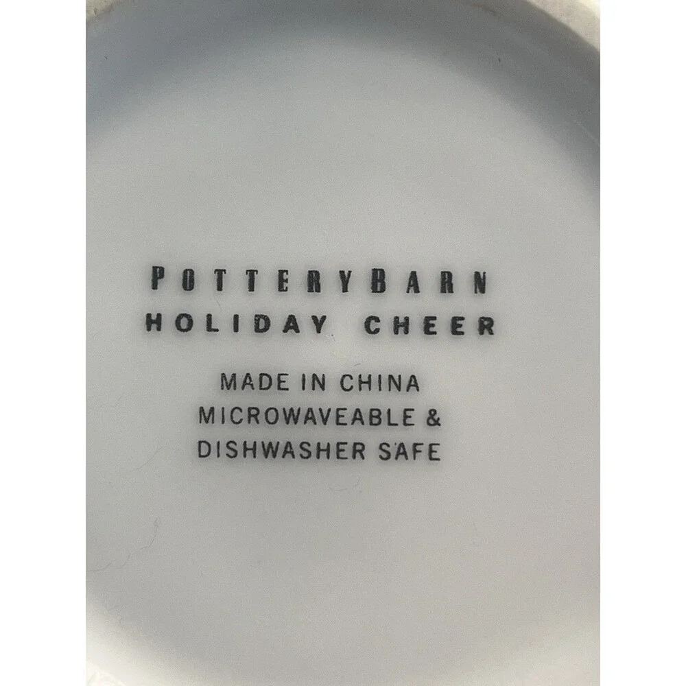 Pottery Barn Christmas Cheer Tree 20oz Coffee Mug Cups Set of 2